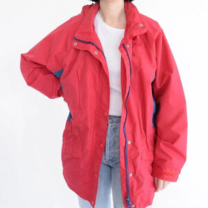 Vintage Cottage Essentials Northern  Reflections Red Navy Windbreaker Jacket L